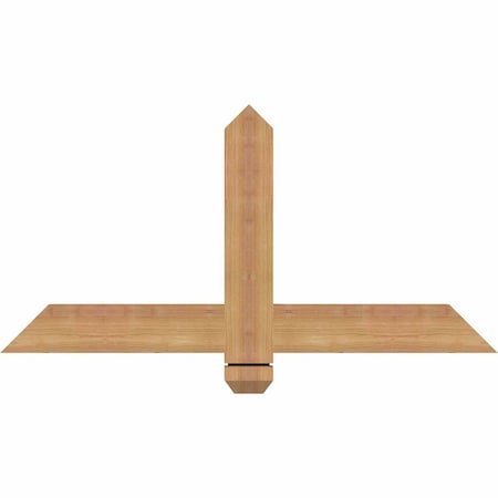 Ekena Millwork Eugene Smooth Timber Gable Bracket, Western Red Cedar, 36"W x 18"H x 1 1/2"D x 3 1/2"F, 12/12 Pitch GBW036X18X0204EUG00SWR